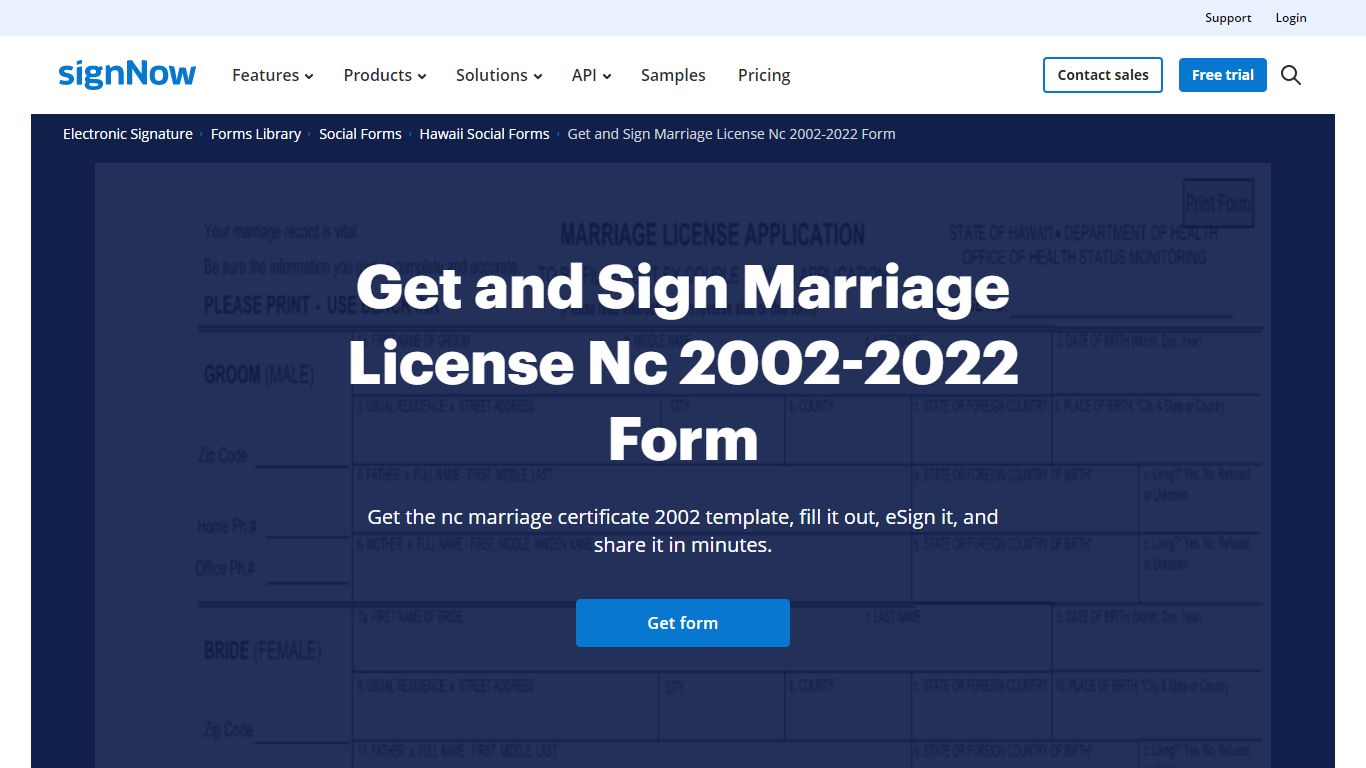 Nc Marriage Certificate - Fill Out and Sign Printable PDF Template ...